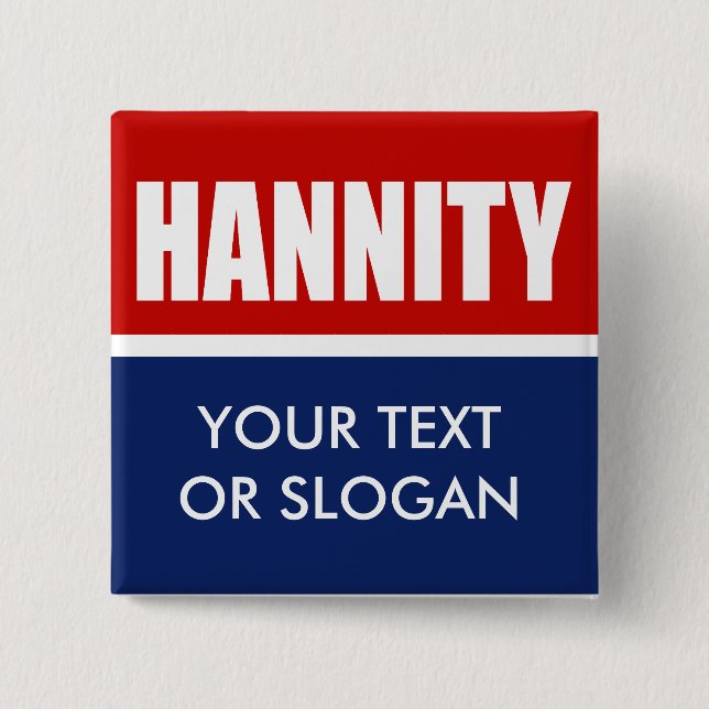 HANNITY 2012 15 CM SQUARE BADGE (Front)