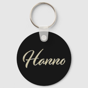 Hanno Name whitegold Button Schlüsselanhänger Key Ring