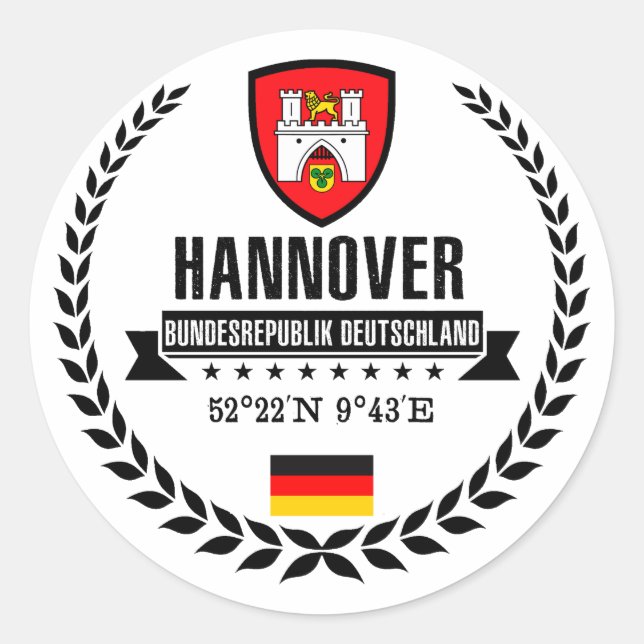 Hannover Classic Round Sticker (Front)