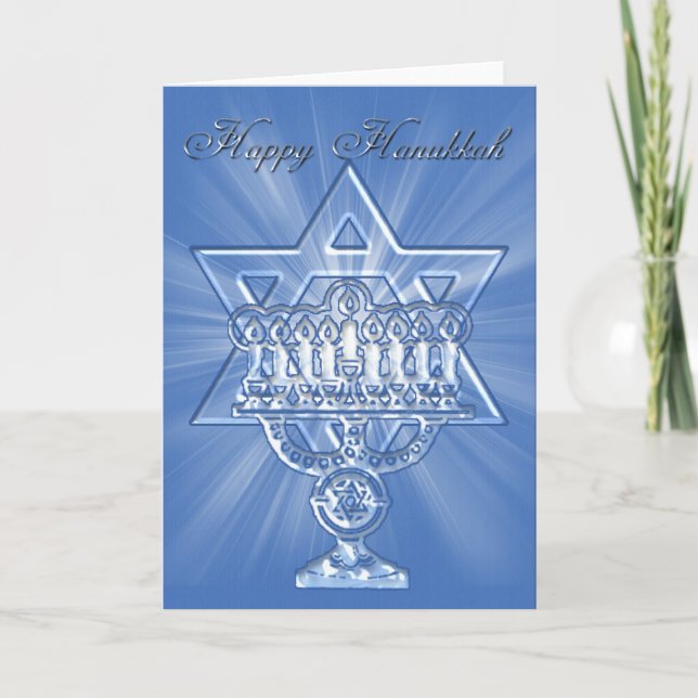 hannukah card with star and candles (Front)