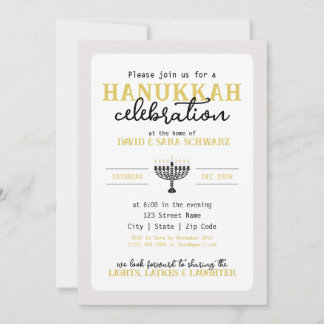 HANNUKAH Celebration Party Menorah Invitation