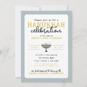 HANNUKAH Celebration Party Menorah  Invitation