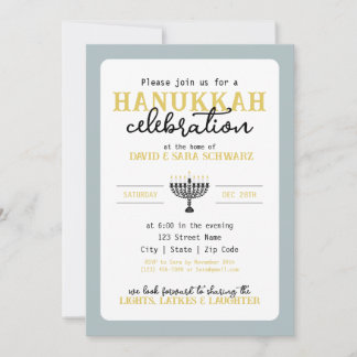 HANNUKAH Celebration Party Menorah Invitation