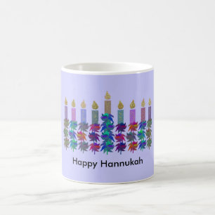 Hannukah Flower Menorah Coffee Mug