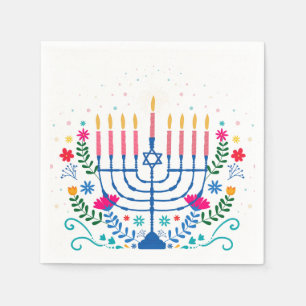 Hannukah menorah napkin
