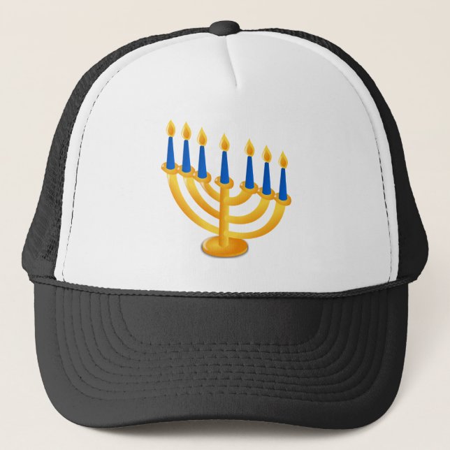 Hannukah Menorah Trucker Hat (Front)
