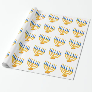 Hannukah Menorah Wrapping Paper