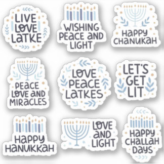 Hannukah sayings stickers