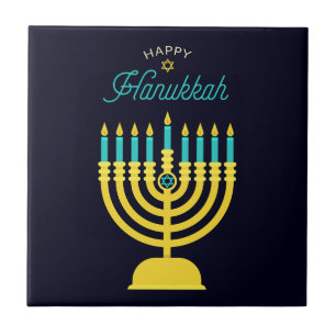 Hannukah Shabbat Art Ceramic Tile