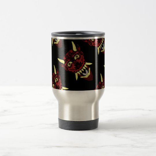 hannya demon mask travel mug