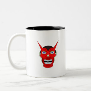 Hannya Japanese Noh Theater Two-Tone Coffee Mug