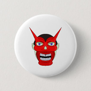 Hannya Japanese Noh Theatre 6 Cm Round Badge