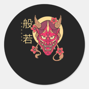 Hannya Mask Classic Round Sticker