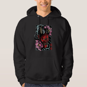 Hannya Mask Traditional Oriental Tattoo Demon Goth Hoodie