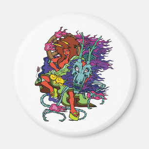 Hannya wrestler magnet
