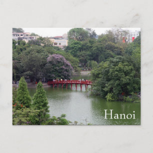 hanoi lake bridge postcard