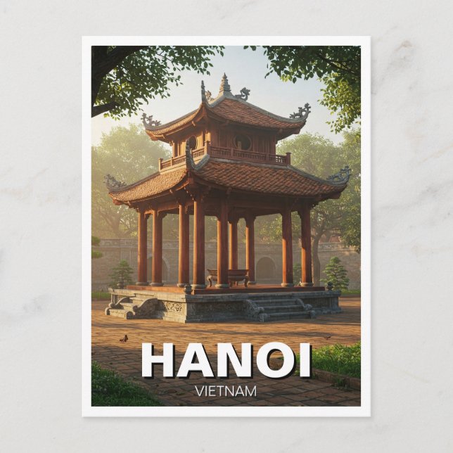 Hanoi Temple of Literature Vietnam Travel Postcard (Front)