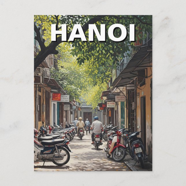 Hanoi Vietnam Alley Travel Postcard (Front)