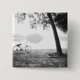 Hanoi Vietnam, Bicycle & Bay Mau Lake Lenin Park 15 Cm Square Badge