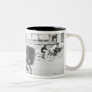 Hanoi Vietnam, Bicyle Delivery Woman (NR) Two-Tone Coffee Mug
