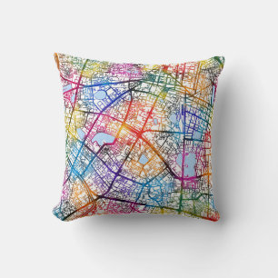 Hanoi Vietnam City Map Cushion