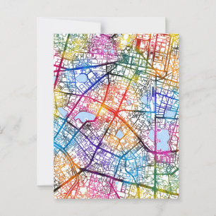 Hanoi Vietnam City Map Postcard