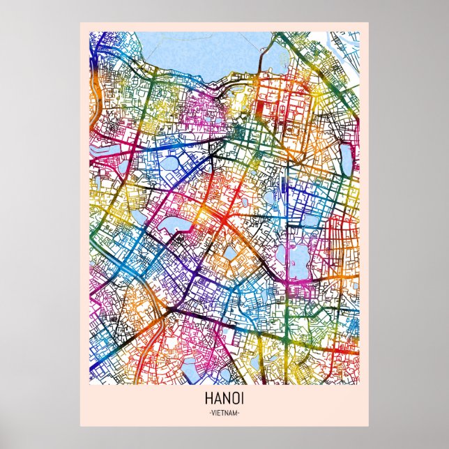 Hanoi Vietnam City Map Poster (Front)