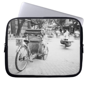 Hanoi Vietnam, Cyclo in Old Hanoi Laptop Sleeve