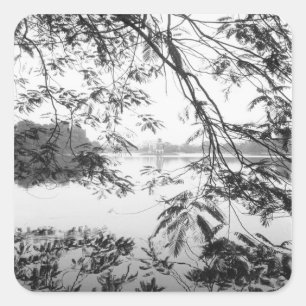 Hanoi Vietnam, Hoan Kiem Lake View Square Sticker