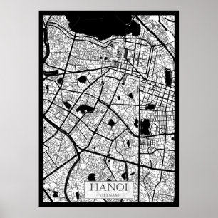 Hanoi Vietnam Map Poster