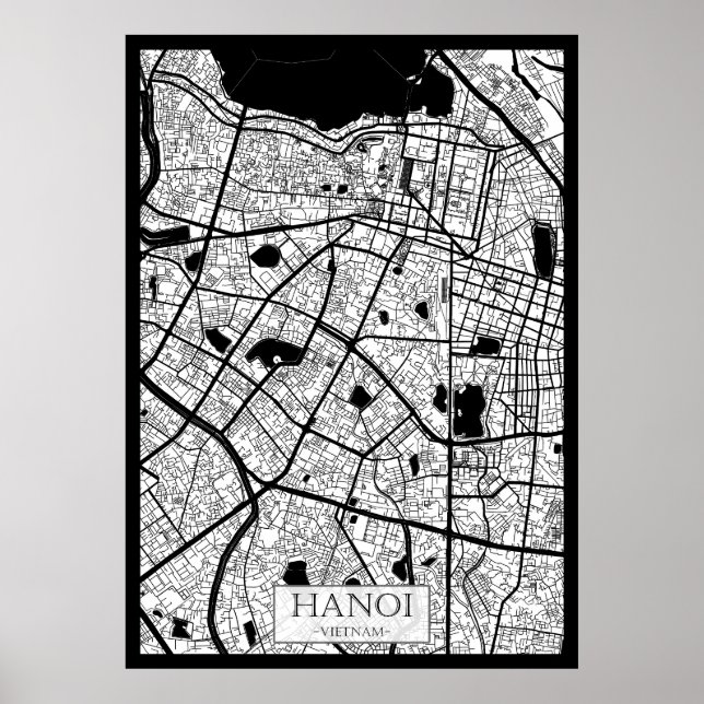 Hanoi Vietnam Map Poster (Front)