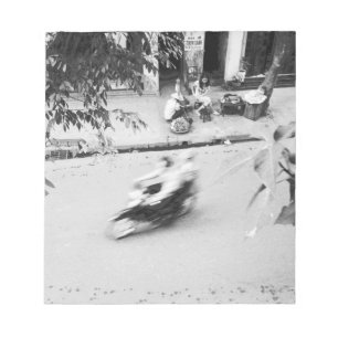 Hanoi Vietnam, Motorbike in Old Hanoi Notepad