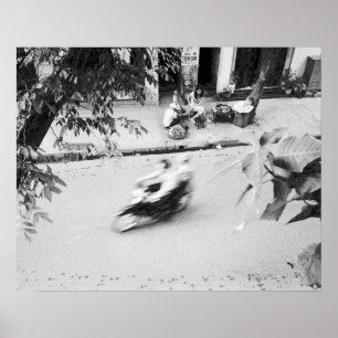 Hanoi Vietnam, Motorbike in Old Hanoi Poster