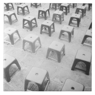 Hanoi Vietnam, Plastic Stools at the Temple of Ceramic Tile