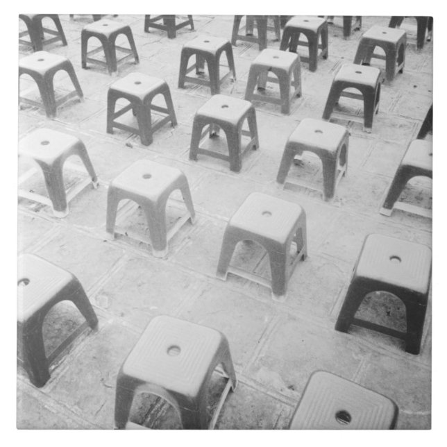Hanoi Vietnam, Plastic Stools at the Temple of Ceramic Tile (Front)