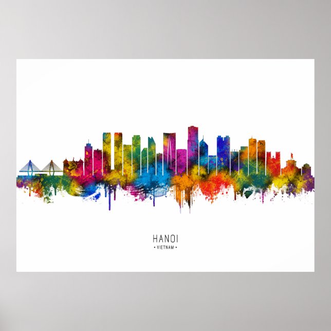 Hanoi Vietnam Skyline Poster (Front)