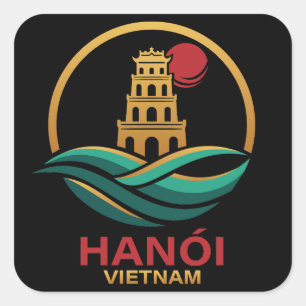 Hanoi Vietnam Southeast Asia Square Sticker