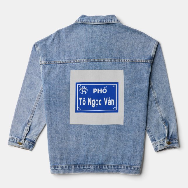 Hanoi Vietnam Strassennamen  Denim Jacket (Back)