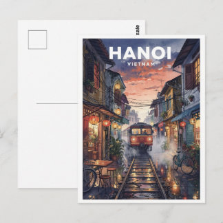 Hanoi Vietnam Vintage Travel Postcard