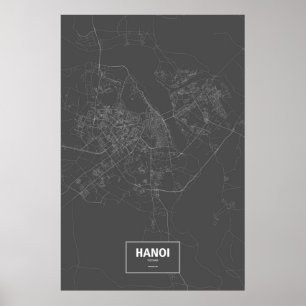 Hanoi, Vietnam (white on black) Poster