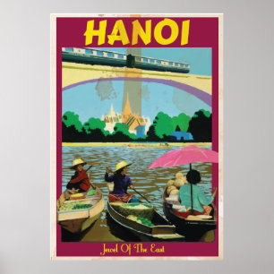 Hanoi vintage travel poster