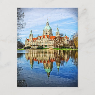 Hanover, Germany - Old Town Hall Reflections Postcard