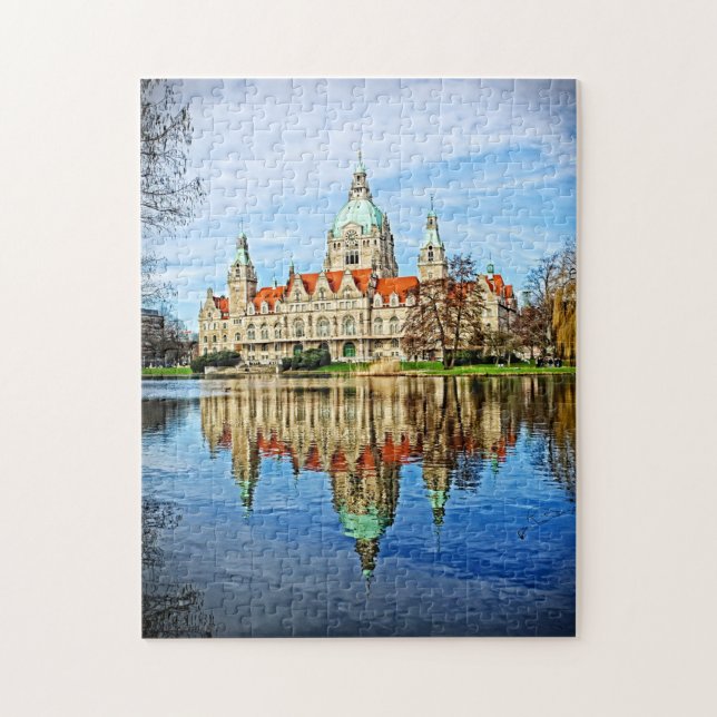 Hanover, Germany -Old Town Hall Reflections Puzzle (Vertical)