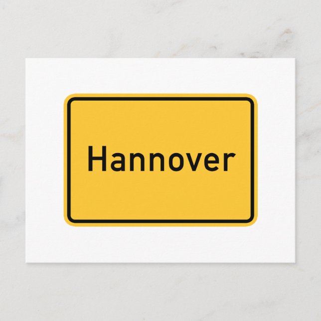 Hanover, Germany Road Sign Postcard (Front)