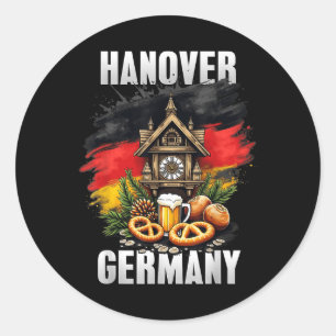 Hanover Germany Souvenir German Flag Travel Classic Round Sticker