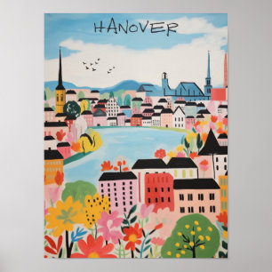 Hanover Germany Travel City Painting Aesthetic Poster