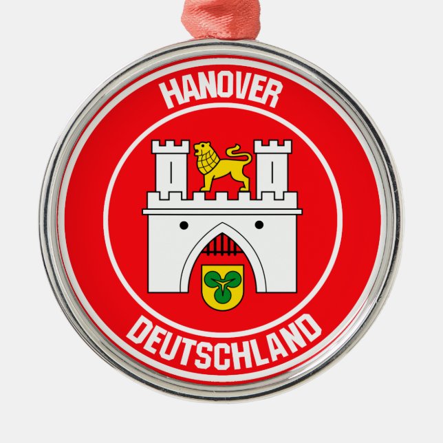 Hanover Round Emblem Metal Ornament (Front)