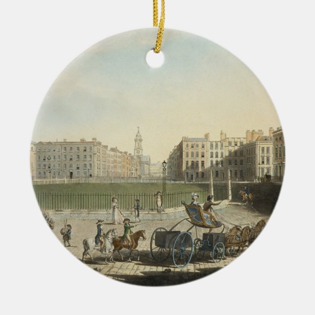 Hanover Square, engraved by Robert Pollard (1755-1 Ceramic Tree Decoration (Front)