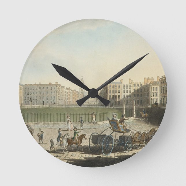 Hanover Square, engraved by Robert Pollard (1755-1 Round Clock (Front)