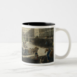 Hanover Square, engraved by Robert Pollard (1755-1 Two-Tone Coffee Mug
